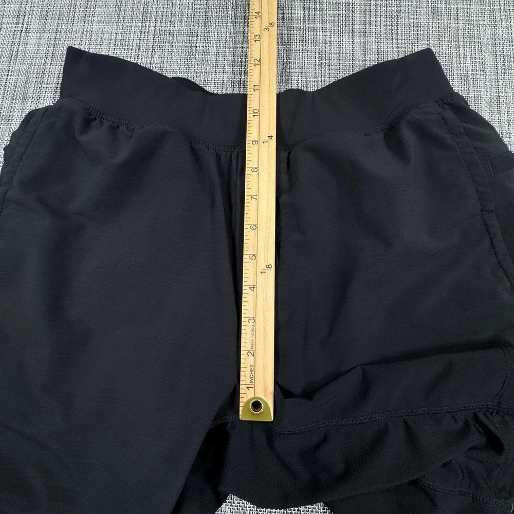 Fabletics Men's Lined Athletic Shorts Black Approx Medium Training Zip Pocket